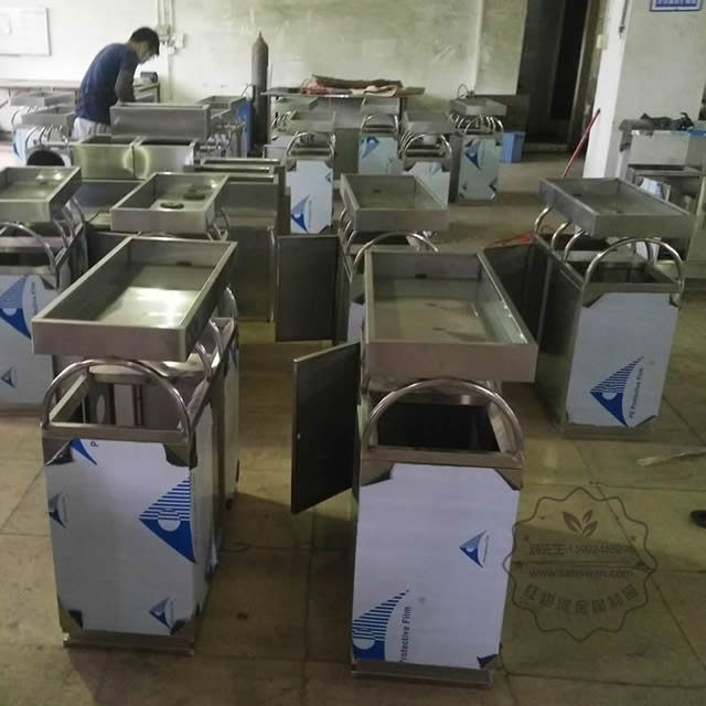 綠化養(yǎng)花容器花盆不銹鋼分類垃圾桶圖片004