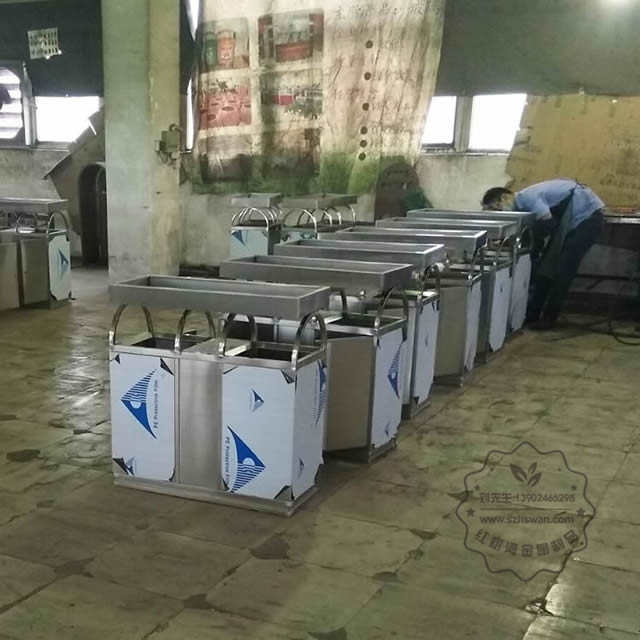 綠化養(yǎng)花容器花盆不銹鋼分類垃圾桶圖片005