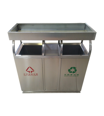 綠化養(yǎng)花容器花盆不銹鋼分類垃圾桶主圖