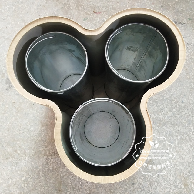 新款三分類不銹鋼室內垃圾桶圖片004