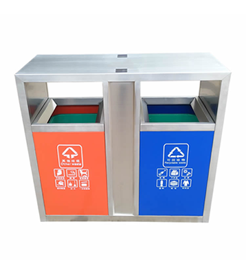 城市街道不銹鋼分類垃圾桶主圖