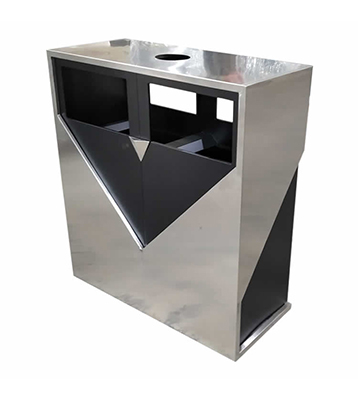 戶外小區(qū)噴塑雙層不銹鋼分類垃圾桶