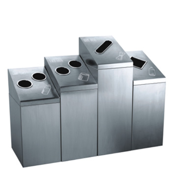 室內(nèi)廢紙瓶罐不銹鋼四分類垃圾桶主圖