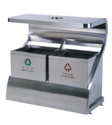 環(huán)保創(chuàng)意不銹鋼二分類環(huán)保垃圾桶