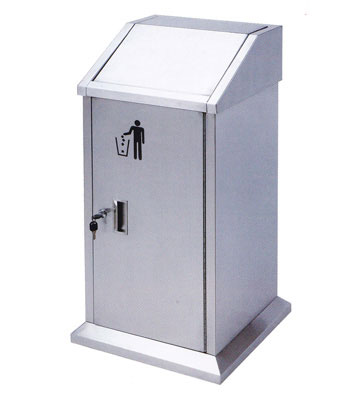 不銹鋼搖蓋方形垃圾桶