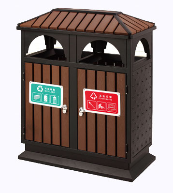 物業(yè)分類環(huán)保鋼木垃圾桶