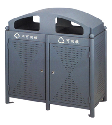 步行街分類鋼制垃圾桶