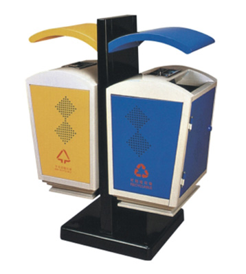 歐式雙桶鋼制垃圾桶