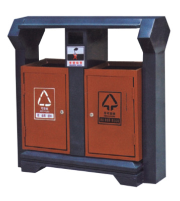 戶外步行街鋼制垃圾桶