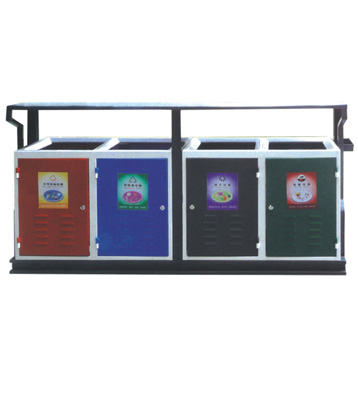 四聯分類鋼制垃圾箱