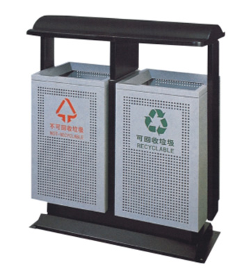 車站分類沖孔鋼制垃圾桶