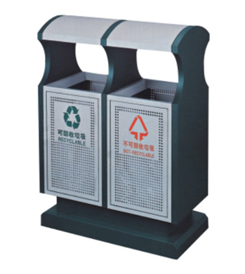 弧形分類沖孔鋼制垃圾桶