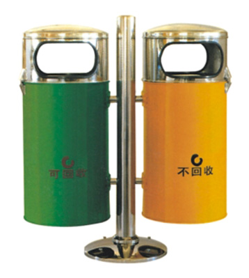 噴塑雙桶鋼制垃圾桶