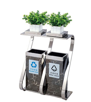 不銹鋼地鐵垃圾桶帶花盆