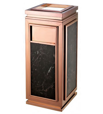 高檔公寓樓房座地鈦金垃圾桶