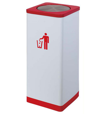 方形金屬烤漆翻蓋垃圾桶