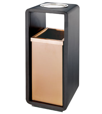 雙層鐵烤漆帶蓋垃圾桶