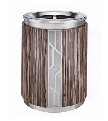 城市廣場烤漆鐵皮垃圾桶