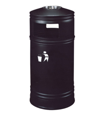 港式頂蓋帶煙灰缸鐵皮垃圾桶