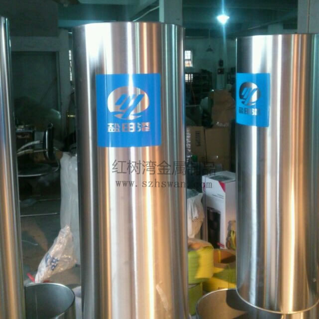 不銹鋼港式翻蓋垃圾桶